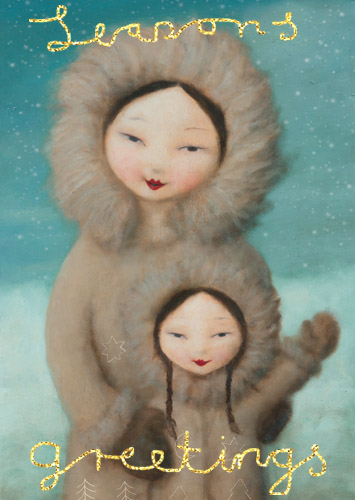 Mother and Child Pack of 5 Christmas Cards by Stephen Mackey - Click Image to Close